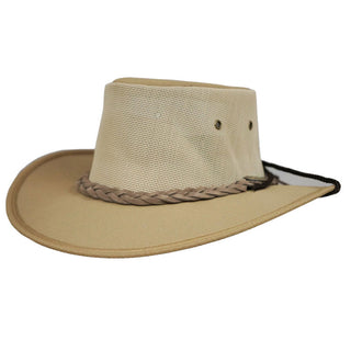 Barmah 1057 Canvas Drover Hat - BEIGE