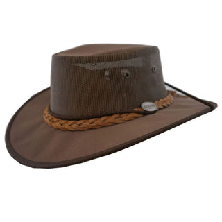 Barmah 1057 Canvas Drover Hat - BROWN