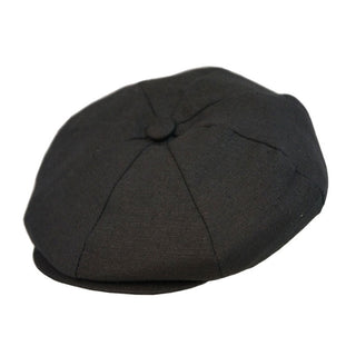 Capas Linen 8/4 Newsboy Cap - BLACK