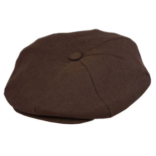 Capas Linen 8/4 Newsboy Cap - BROWN