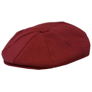 Capas Linen 8/4 Newsboy Cap - BURGUNDY