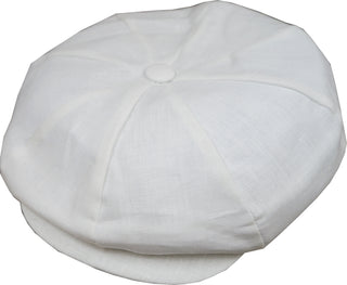 Capas Linen 8/4 Newsboy Cap - WHITE