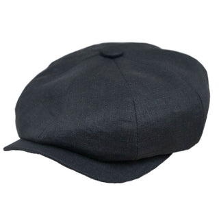 Capas Linen Gatsby Cap - BLACK