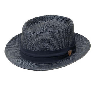 Dobbs Bishop Porkpie Straw Hat - NAVY