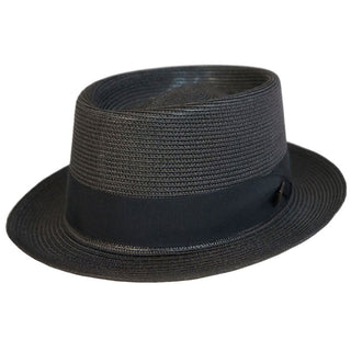 Dobbs Coronado Milan Pork Pie Hat - BLACK