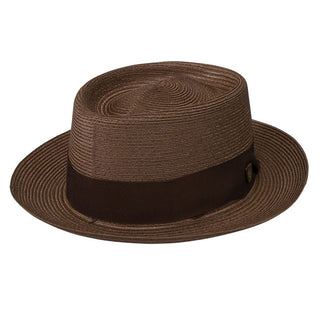 Dobbs Coronado Milan Pork Pie Hat - BROWN