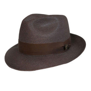 Dobbs Rosebud Milan Straw Hat - BROWN