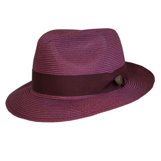 Dobbs Rosebud Milan Straw Hat - BURGUNDY