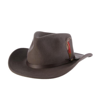 Scala Dakota Wool Outback Hat - GREY