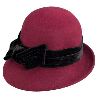Scala Madeline Wool Cloche - BURGUNDY