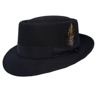 Selentino Oak Porkpie Felt Hat - NAVY