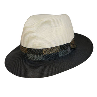 Stetson Andover Straw Fedora - IVO/BLK