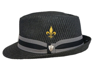 Dorfman Pacific Fleur De Lis Fedora  - BLACK