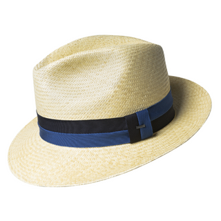 Bailey Halpern Panama Straw Hat - NAT/BLUE