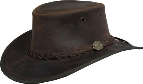 BARMAH 1060 FOLDAWAY BRONCO LEATHER SQUASHY HAT