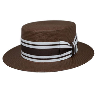 Capas Shantung Skimmer Hat - BROWN