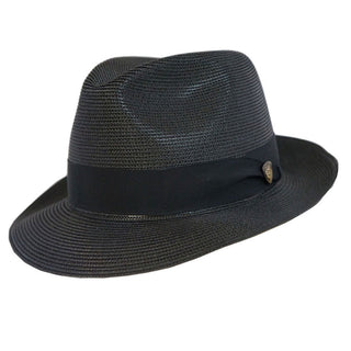 Dobbs Rosebud Milan Straw Hat - BLACK