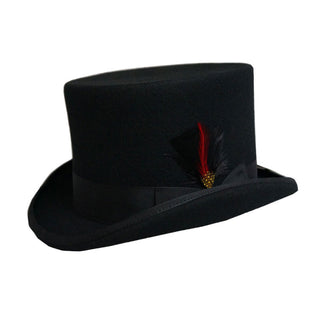 Dorfman Pacific WF569 English Style Wool Top Hat - BLACK