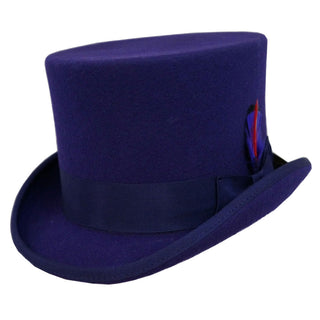 Dorfman Pacific WF569 English Style Wool Top Hat - PURPLE