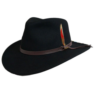 Scala Dakota Wool Outback Hat - BLACK
