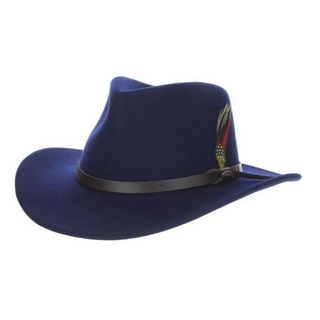 Scala Dakota Wool Outback Hat - NAVY