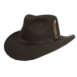 Scala Dakota Wool Outback Hat - OLIVE