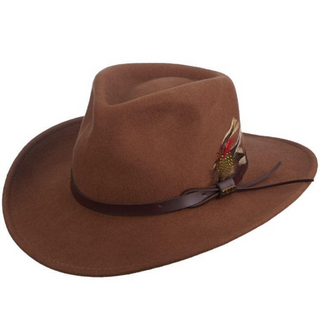 Scala Dakota Wool Outback Hat - PECAN