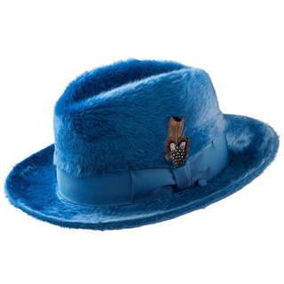 Selentino Selco Long Hair Beaver Hat - SKY BLUE