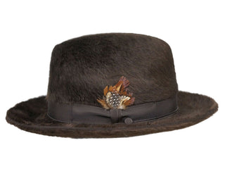 Selentino Selco Long Hair Beaver Hat - BROWN